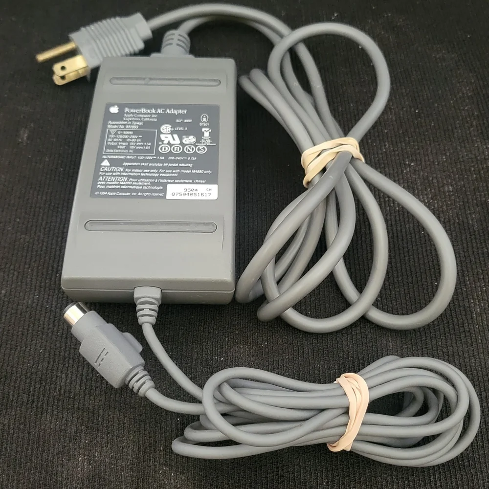 VINTAGE Apple M1893 PowerBook AC Adapter / Power Adapter/ Charger - Genuine
